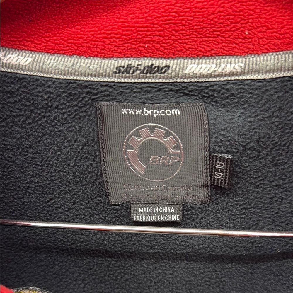 Kids Ski-Doo Black Fleece Jacket with Red Accents sz 14/16 - Picture 2 of 4